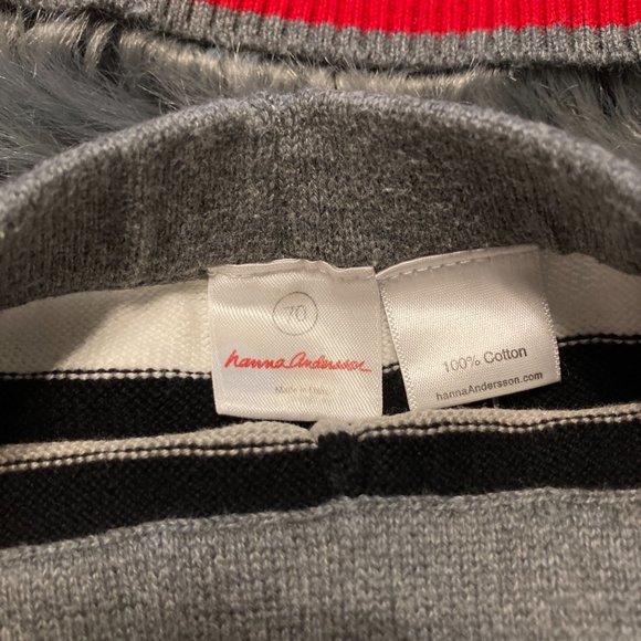 Hanna Andersson black white red Christmas winter knit sweater 70 cm - Picture 4 of 4